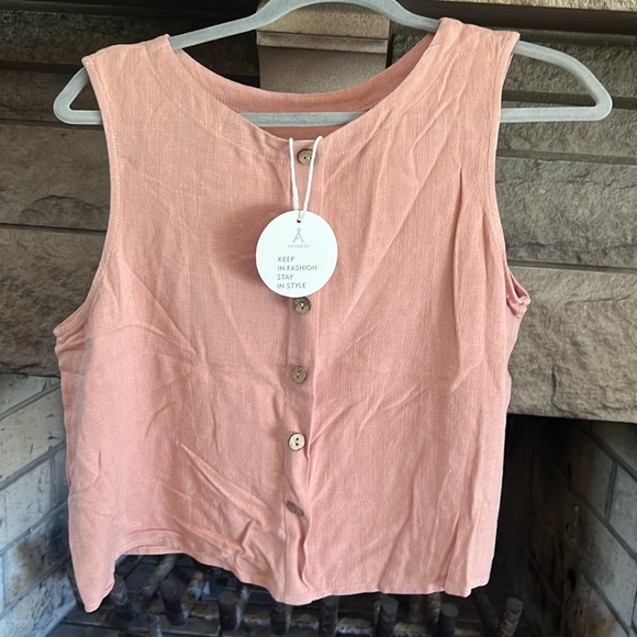 Anrabess 2 piece summer set crop top with wide leg pants linen NWT - Picture 3 of 6